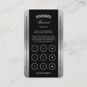 Carte De Visite Barbershop Black Silver Ciseaux Loyauté élégante (Dos)