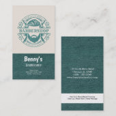 Carte De Visite Barbershop blue jeans texture (Devant / Derrière)