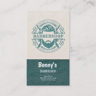 Carte De Visite Barbershop blue jeans texture