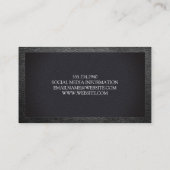 Carte De Visite Barbershop | Bois | Bordure en cuir (Dos)