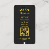 Carte De Visite Barbershop Ciseaux modernes Jaune Rouge Bleu Blanc (Dos)