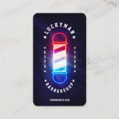 Carte De Visite Barbershop Classic Rouge Blanc Bleu Barbier Pole (Devant)