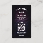 Carte De Visite Barbershop Classic Rouge Blanc Bleu Barbier Pole (Dos)