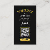 Carte De Visite Barbershop Coiffeuse Barbershop Black Gold (Dos)