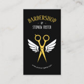 Carte De Visite Barbershop Coiffeuse Barbershop Noir (Devant)