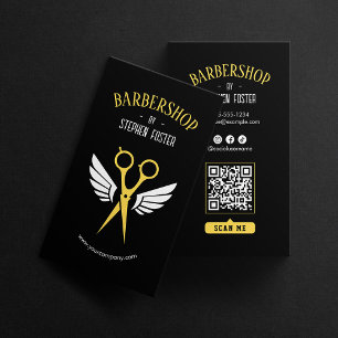 Carte De Visite Barbershop Coiffeuse Barbershop Noir