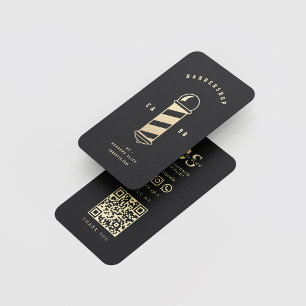 Carte De Visite Barbershop Haircut Hairstyliste Barber's Pole Blac