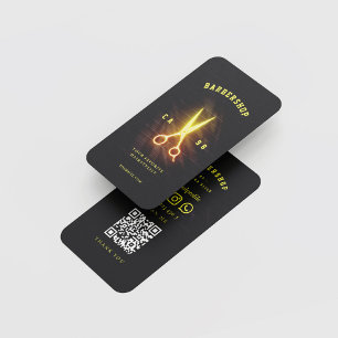 Carte De Visite Barbershop Haircut Hairstyliste Ciseaux brillants