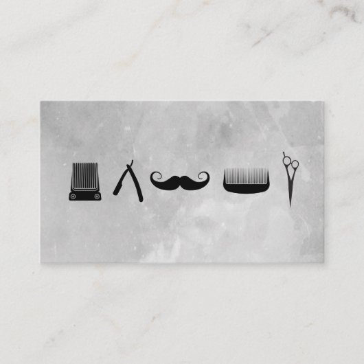 Carte De Visite Barbershop icônes arrière - plan couleur de l'eau (Devant)