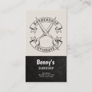 Carte De Visite Barbershop look cuir