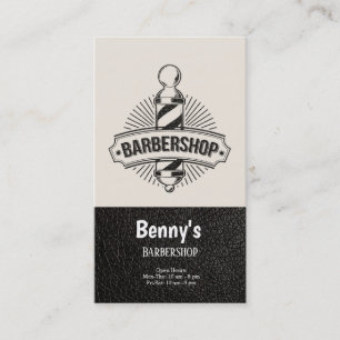 Carte De Visite Barbershop look cuir