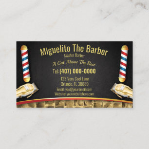 Carte De Visite Barbershop Loyalty Card (Poteau de barbier et pinc