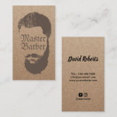 Carte De Visite Barbershop Master Barber Russe Cheveux Kraft (Devant / Derrière)