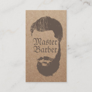 Carte De Visite Barbershop Master Barber Russe Cheveux Kraft