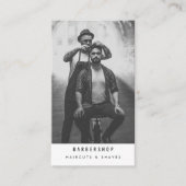 Carte De Visite Barbershop moderne Barber Photo QR Code (Devant)