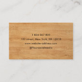 Carte De Visite Barbershop Monogram Parber Pool Bois rustique (Dos)