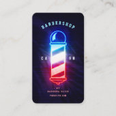 Carte De Visite Barbershop Neon Barber's Pole Modern Barber (Devant)
