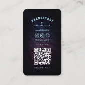 Carte De Visite Barbershop Neon Barber's Pole Modern Barber (Dos)