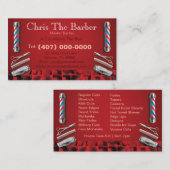 Carte de visite Barbershop (Poche de barbier et pi (Devant / Derrière)
