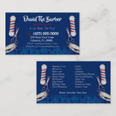 Carte de visite Barbershop (Poche de barbier et pi (Devant / Derrière)