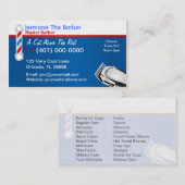 Carte de visite Barbershop (Poche de barbier et pi (Devant / Derrière)