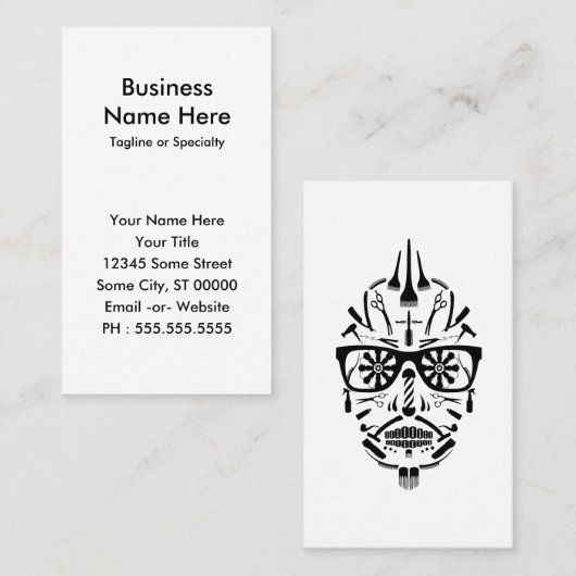 Carte De Visite barbershop punk calavera (Devant / Derrière)