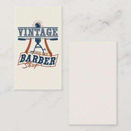 Carte de visite Barbershop vintage (Devant / Derrière)