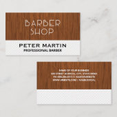 Carte De Visite Barbershop Wood et Stripes (Devant / Derrière)
