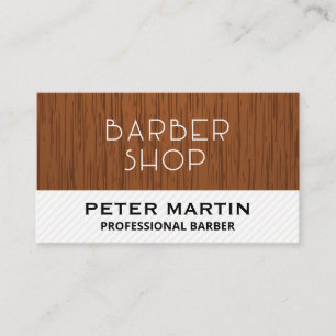 Carte De Visite Barbershop Wood et Stripes