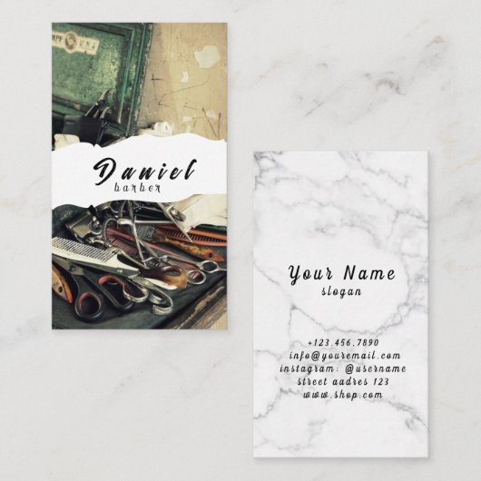 Carte de visite barbier (Devant / Derrière)