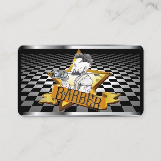 Carte de visite barbier (Devant)