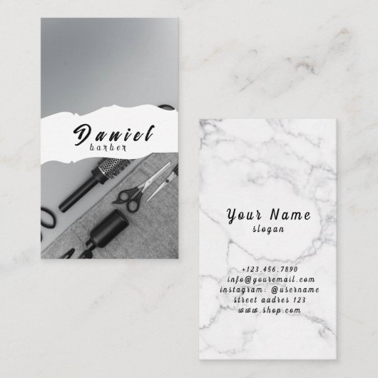 Carte de visite barbier (Devant / Derrière)
