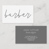 Carte De Visite Barbier à charbon gris parties scintillant simple  (Devant / Derrière)