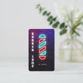 Carte De Visite Barbier à perches de Neon Barber (Debout devant)