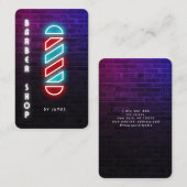 Carte De Visite Barbier à perches de Neon Barber (Devant / Derrière)