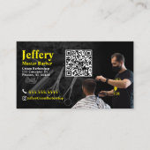 Carte de visite barbier avec code QR (Devant)