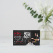 Carte de visite barbier avec code QR (Debout devant)
