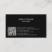 Carte De Visite Barbier barbier code QR moderne noir (Dos)