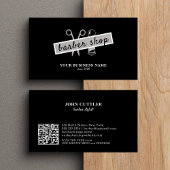 Carte De Visite Barbier barbier code QR moderne noir