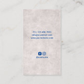 Carte De Visite Barbier Boutique Bleu Barbier Pole Barbier Cheveux (Dos)