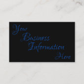 Carte De Visite Barbier branché au bleu clair sur le noir (Dos)