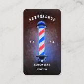 Carte De Visite Barbier classique Pole Barbier Rouge Blanc Bleu (Devant)