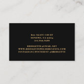 Carte De Visite Barbier de Parties scintillant en or noir (Dos)