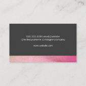 Carte De Visite Barbier de salon Outils Accent rose chic (Dos)