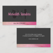 Carte De Visite Barbier de salon Outils Accent rose chic (Devant / Derrière)