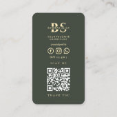 Carte De Visite Barbier d'or moderne Poche coupe-cheveux QR (Dos)