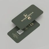 Carte De Visite Barbier doré moderne Poteau barbier Barbier Vert