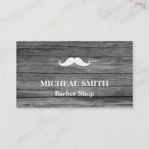 Carte De Visite Barbier en bois rustique