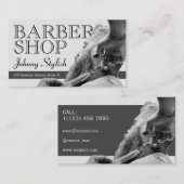 Carte De Visite Barbier gris (Devant / Derrière)