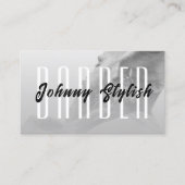 Carte De Visite Barbier gris élégant urbain (Devant)